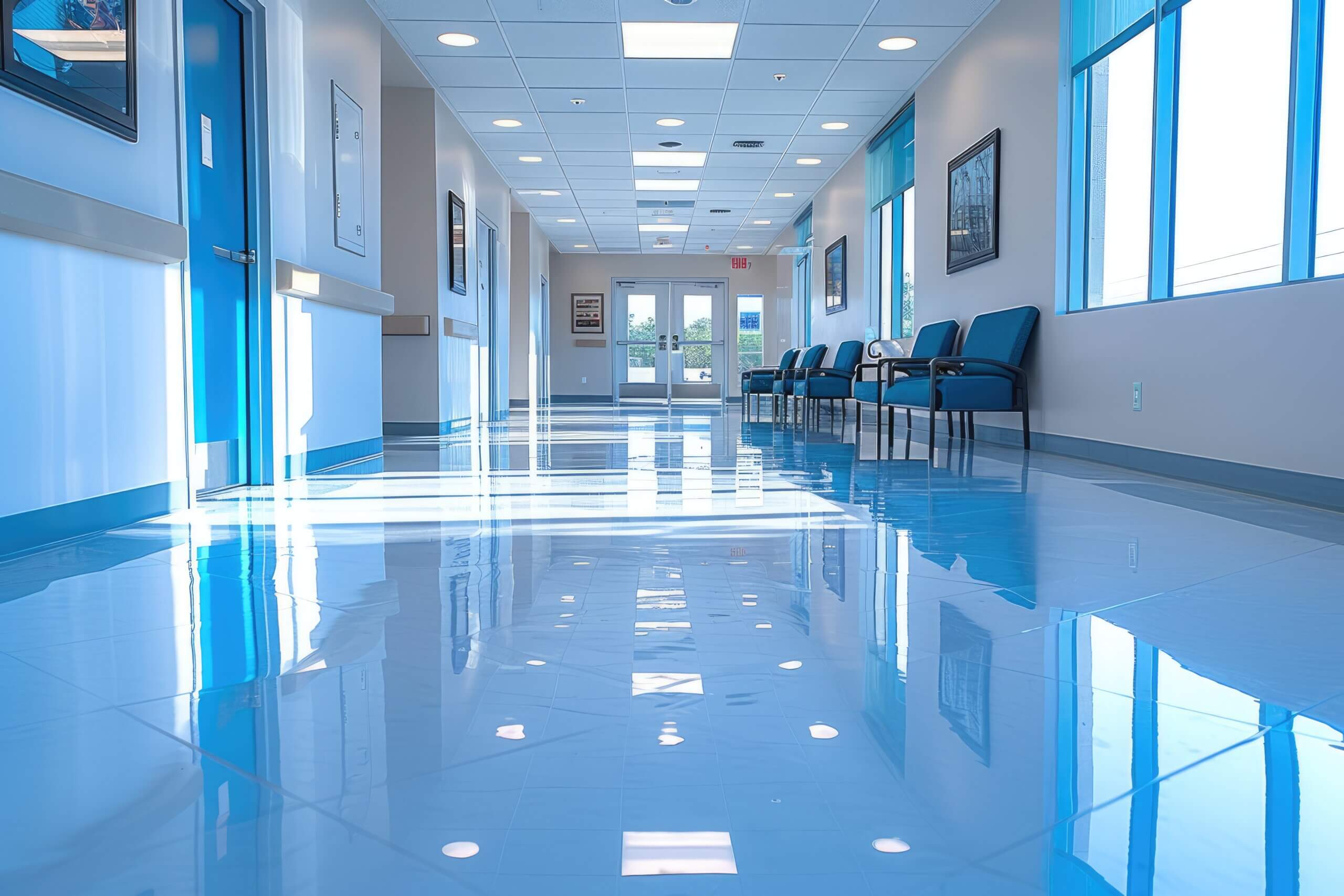 Quais são as características essenciais que um piso hospitalar deve ter?
