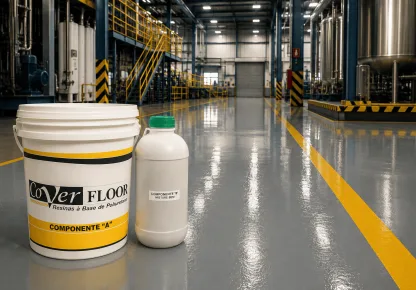 Revestimento para piso de indústria com alta resistência mecânica e proteção química em chão de fábrica.